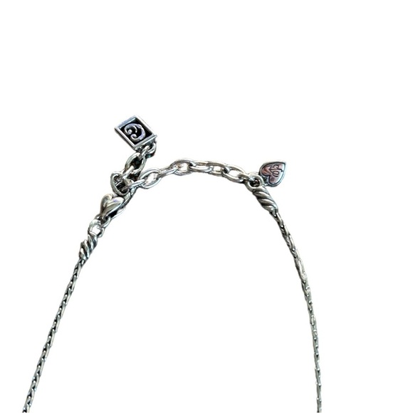 EUC - Brighton Retired Dangling Heart deco Lace Pendant Necklace - Picture 3 of 3